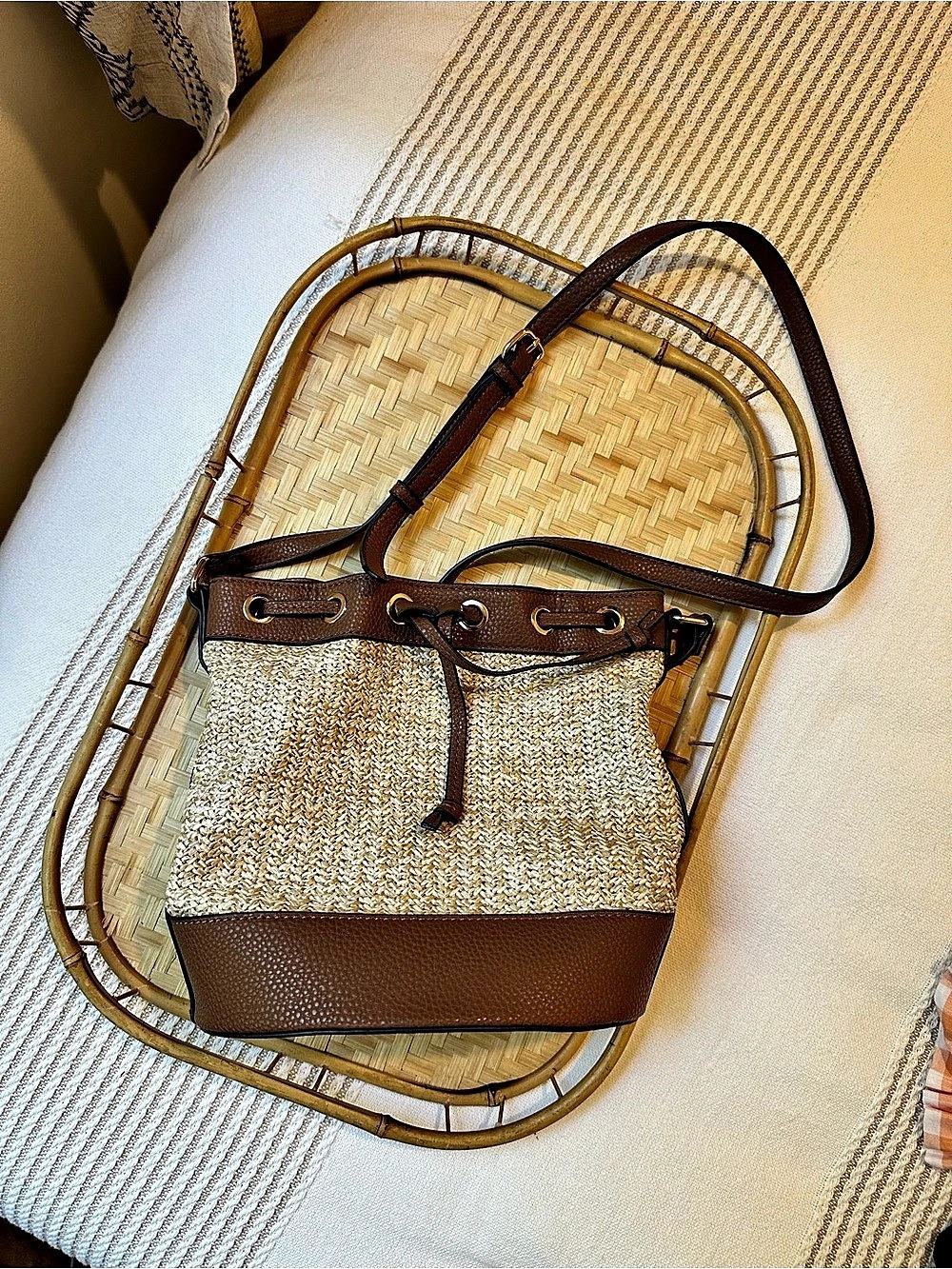 Brown & Beige Crossbody Bag Like New